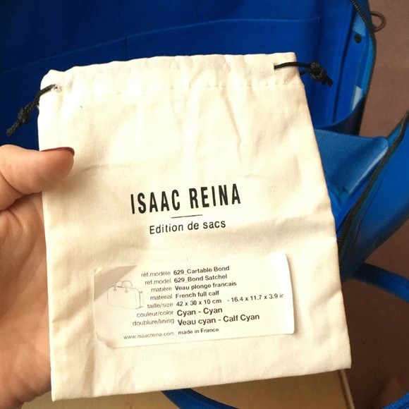 Isaac Reina Bond Satchel in cyan - laptop or weekender! - Picture 6 of 15